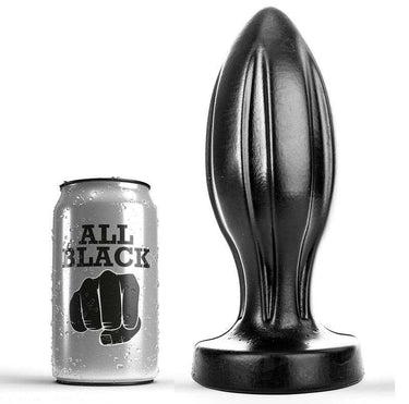 Plug Anale All Black Impermeabile con Scanali e Forma Liscia